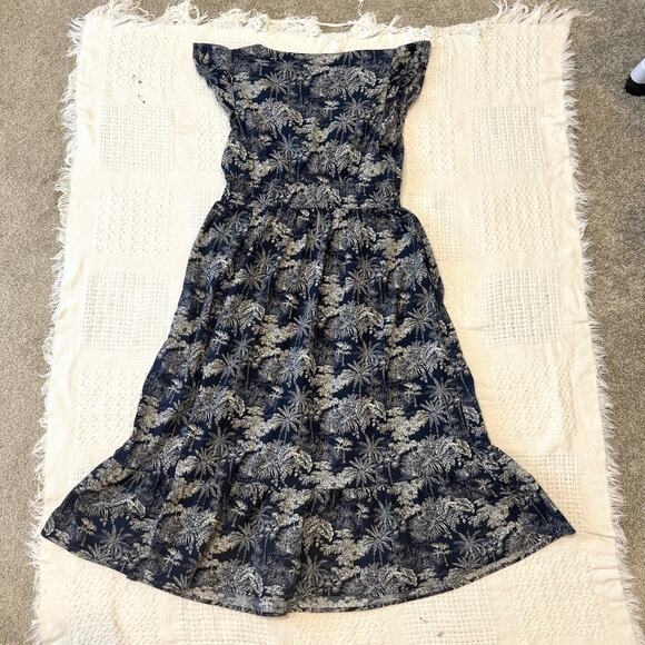 Vineyard Vines large tropical poplin flutter midi dress pockets D1 2761 - Picture 7 of 11